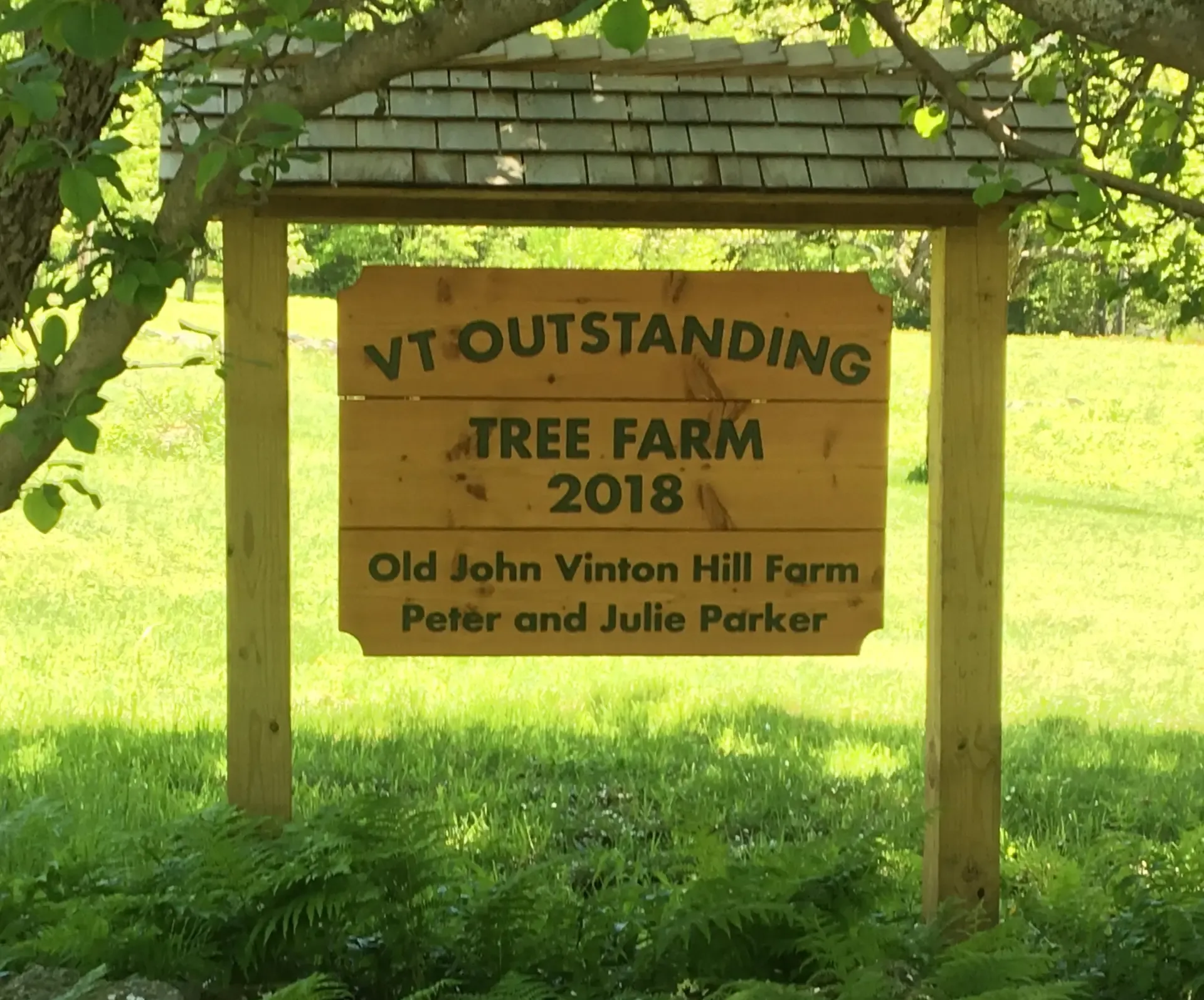 Peter and Julie Parker (landowners, VT)-Family sign